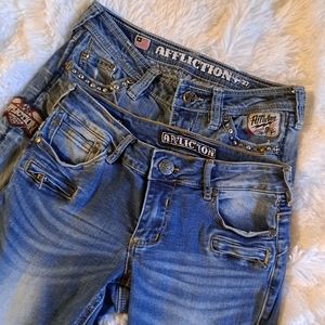 Affliction jeans 2 pairs size 27